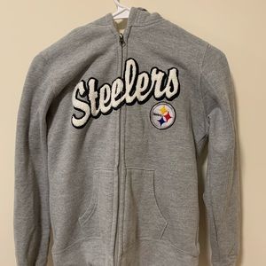 Woman’s vintage nfl apparel Steelers zip up hoodie